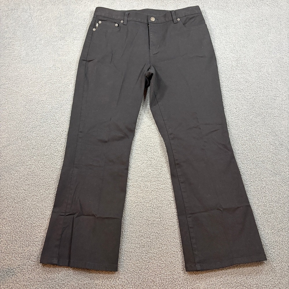Lauren Ralph Lauren Jeans Co Pants Womens 12 Black Straight Leg Stretch Cotton